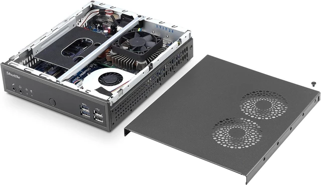 Alt view image 3 of 7 - Shuttle XPC Slim DH02U Mini Barebone PC Embedded Intel Kabylake-U Celeron 3865U Processors and NVIDIA GeForce GTX 1050 Graphics No RAM No HDD/SSD No OS Black