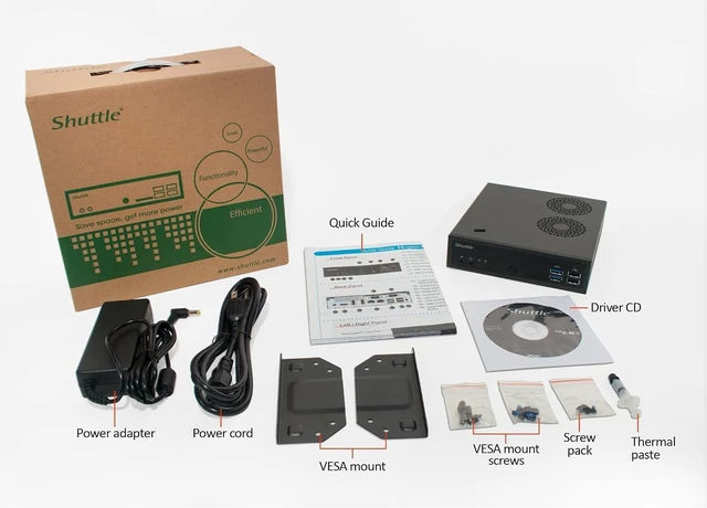 Alt view image 5 of 7 - Shuttle XPC Slim DH02U Mini Barebone PC Embedded Intel Kabylake-U Celeron 3865U Processors and NVIDIA GeForce GTX 1050 Graphics No RAM No HDD/SSD No OS Black
