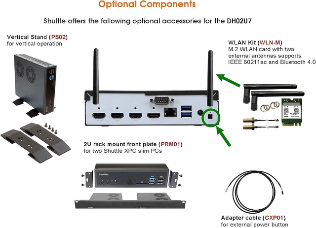 Alt view image 6 of 7 - Shuttle XPC Slim DH02U Mini Barebone PC Embedded Intel Kabylake-U Celeron 3865U Processors and NVIDIA GeForce GTX 1050 Graphics No RAM No HDD/SSD No OS Black