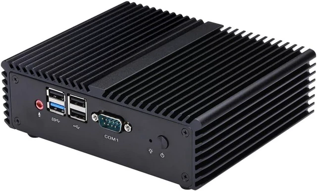 Alt view image 2 of 6 - Qotom Fanless Mini Industrial PC J1900 2X LAN, HD+VGA, 4X RS232, 8GB/256GB