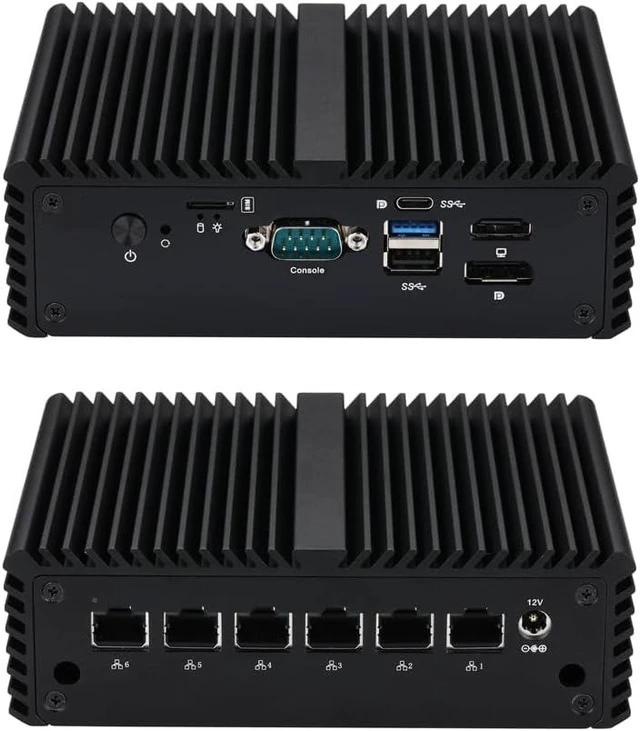 Main image of Qotom Q10922G6 Fanless Mini PC, N100, 6X Intel 2.5G LAN, Barebone DDR5