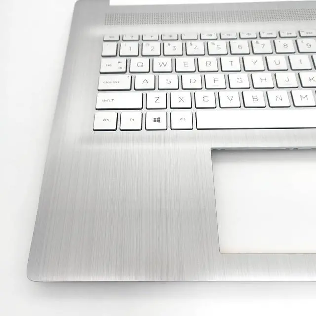 Alt view image 3 of 5 - Replacement Upper Case Palmrest for HP 17-CN 17-CP 17T-CN 17Z-CP 17-cn0023dx 17-cn0273st 17.3'' Series Laptop Non-Backlit Keyboard Assembly Top Cover M50458-001 Natural Silver