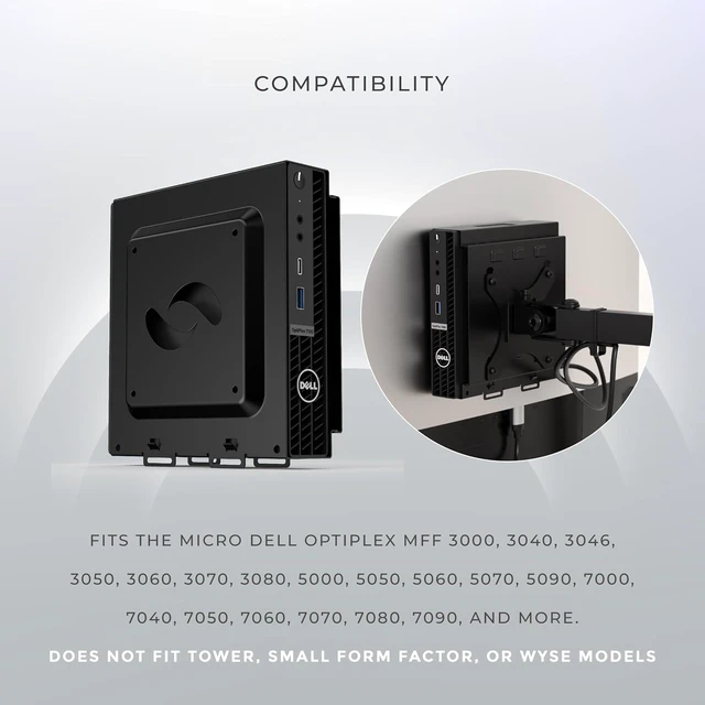 Alt view image 3 of 7 - Dual VESA Mount for OptiPlex Micro, Monitor Arm Support