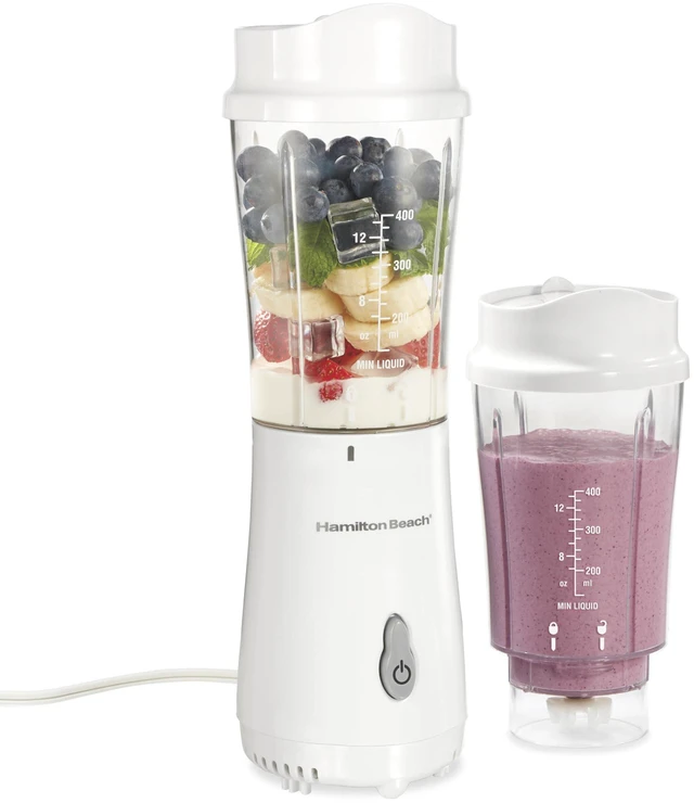 Main image of Portable Blender for Smoothies With 14 oz. Travel Jar | 2 BPA Free Jars & Lids | Durable Stainless Steel Blades | 300 Watts Peak Power | Personal Smoothie Blender | White | 51102G