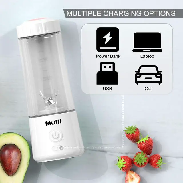 Alt view image 3 of 5 - Portable Blender,USB Rechargeable Personal Mixer for Smoothie and Shakes, Mini Blender with Six Blades for Baby Food,Travel,Gym