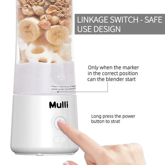 Alt view image 4 of 5 - Portable Blender,USB Rechargeable Personal Mixer for Smoothie and Shakes, Mini Blender with Six Blades for Baby Food,Travel,Gym