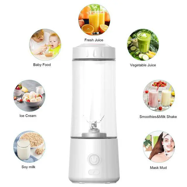 Alt view image 5 of 5 - Portable Blender,USB Rechargeable Personal Mixer for Smoothie and Shakes, Mini Blender with Six Blades for Baby Food,Travel,Gym