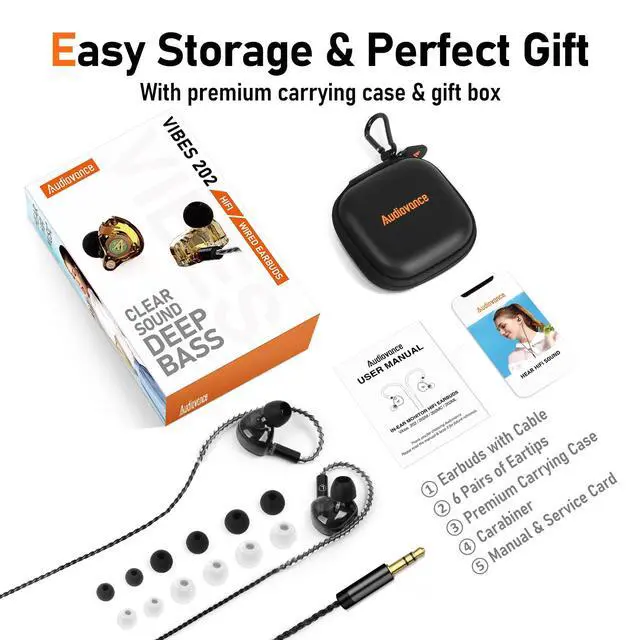 Alt view image 6 of 7 - Vibes 202 HiFi Wired Earbuds, IEM in-Ear Monitor Headphones