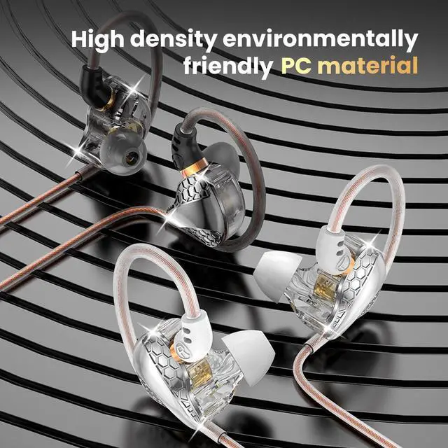 Alt view image 4 of 7 - 2 Pack in Ear Monitor Headphones, H89 IEM Earphone Wired Earbud
