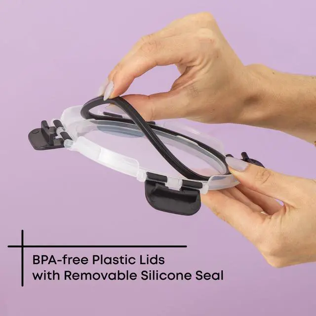 Alt view image 4 of 7 - 24pc Borosilicate Glass Storage Containers with Lids | 12 Airtight/Freezer Safe Food Storage Containers for Pantry and Kitchen | Meal Prep Container for Lunch | Glass Tupperware Set