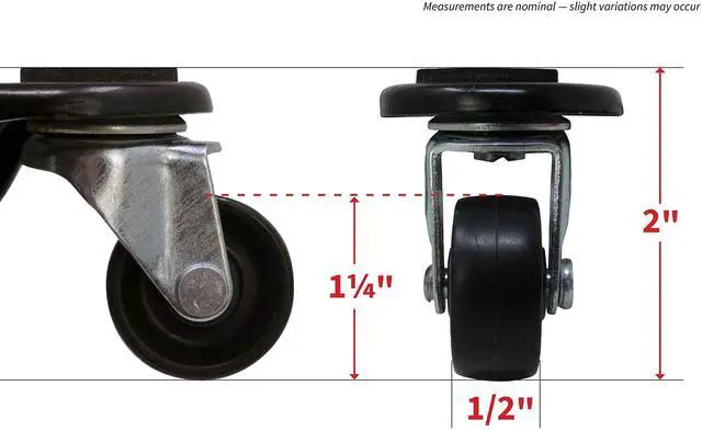 Alt view image 6 of 7 - Hardware 7299E Tri-Dolly, 6-Inch, Black 4-Pack