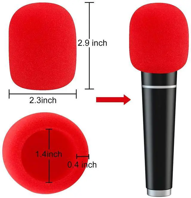 Alt view image 2 of 6 - Microphone Covers Foam,20 Pack Thick Handheld Stage Microphone Windscreen Microphone Cover Foam Karaoke DJ Microphone Covers Disposable(10 Color)