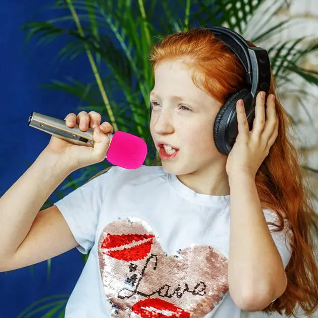 Alt view image 5 of 6 - Microphone Covers Foam,20 Pack Thick Handheld Stage Microphone Windscreen Microphone Cover Foam Karaoke DJ Microphone Covers Disposable(10 Color)