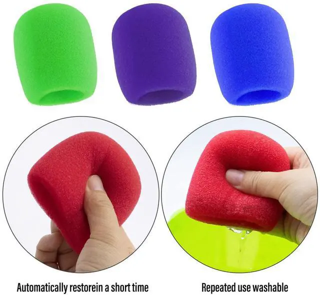 Alt view image 3 of 6 - 10 Pack Foam Mic Cover Handheld Microphone Windscreen (color)