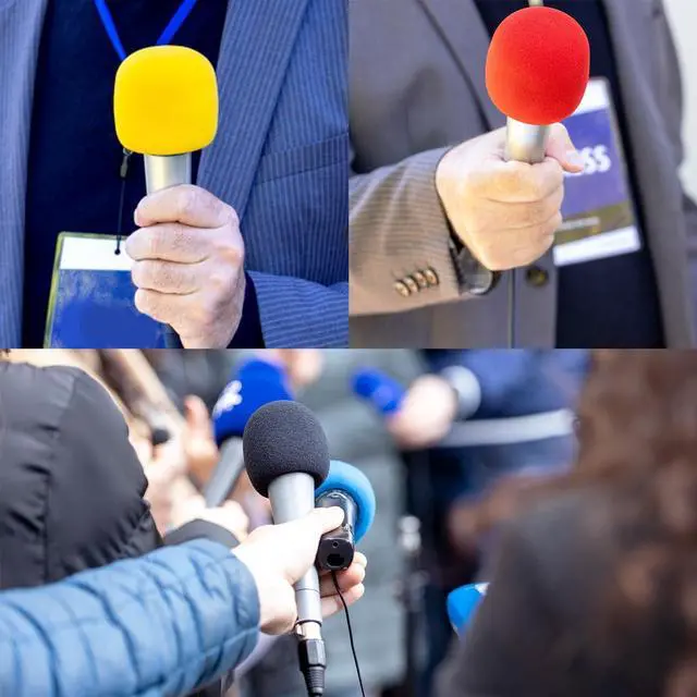 Alt view image 6 of 6 - 10 Pack Foam Mic Cover Handheld Microphone Windscreen (color)