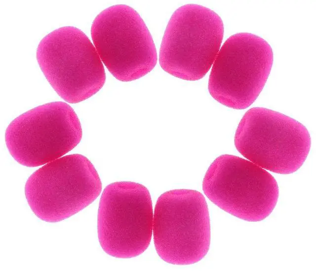 Main image of 10Pcs Lapel Headset Microphone Windscreens Foam Microphone Covers, Mini Size, Fushcia