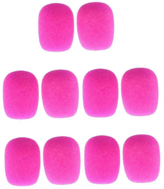 Alt view image 2 of 6 - 10Pcs Lapel Headset Microphone Windscreens Foam Microphone Covers, Mini Size, Fushcia