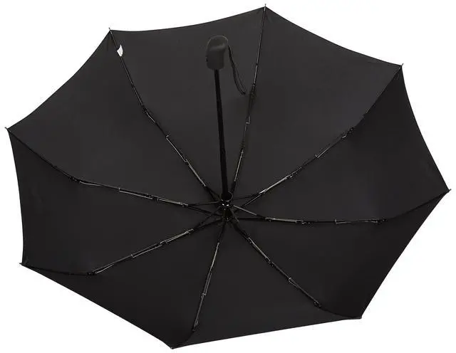 Alt view image 6 of 7 - Round Travel Umbrella for Rain, Compact Umbrella with Auto Open/Close, Strong Alloy Steel Frame, Compact Size for Backpacks/Handbags (11" Long When Closed), One Size, Black
