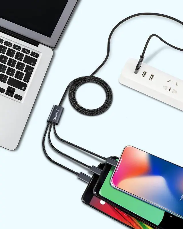Alt view image 7 of 7 - Multi Charging Cable 5 in 1, 2PCS 4FT USB C/A Multi Charger Cable to Type-C/Micro USB Port, Nylon Braided USB C Multiple Charger Cable, Universal Phone Charger Cord for Cell Phones and More