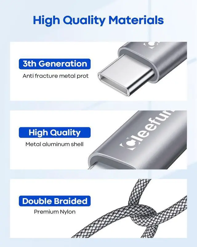 Alt view image 7 of 7 - USB C Cable 6ft, 5-Pack USB A to Type C Charger Cord Fast Charging for iPhone 17 16 15 Pro Max Plus Air 16e, for Samsung Galaxy S25 S24 S23 S22 S21 S20 S10 A17 A16 A15 A56 A55 A26 A35 A36