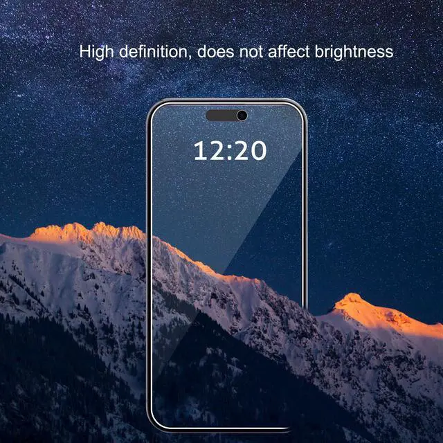 Alt view image 6 of 6 - Privacy Screen Protector for iPhone 16 / iPhone 15 / iPhone 15 Pro