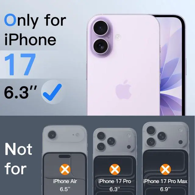 Alt view image 2 of 7 - Privacy Screen Protector for iPhone 17, 2-Pack
