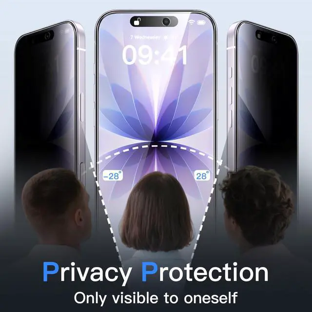 Alt view image 3 of 7 - Privacy Screen Protector for iPhone 17, 2-Pack