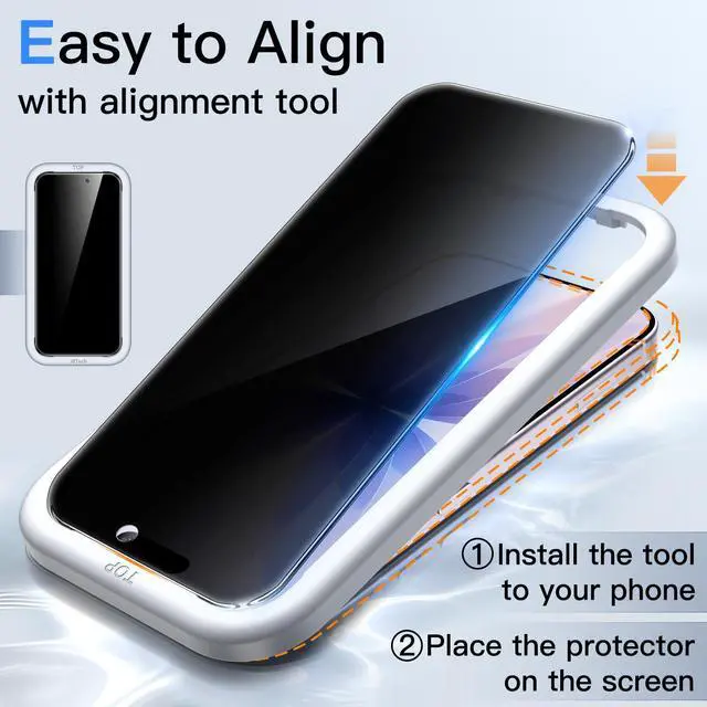 Alt view image 4 of 7 - Privacy Screen Protector for iPhone 17, 2-Pack