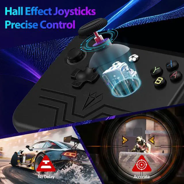 Alt view image 7 of 7 - R60MAX Retro Handheld Game Console, 6.0 Inch HD IPS Screen, Retro Gaming Console Built-in 20000+Games, Portable Video Console, Linux System, Retro Game Consoles Ultra-Long Standby Time (Black 128GB)