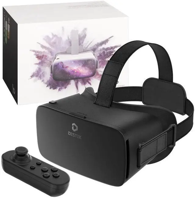 Main image of V5 VR Headset for Kids & Phone (5.5-7.0in Screen) w/Controller & 128 Premium VR Apps, Touch Button for YouTube VR Movie,110° FOV Anti-Blue Light HD Lenses for iPhone & Samsung