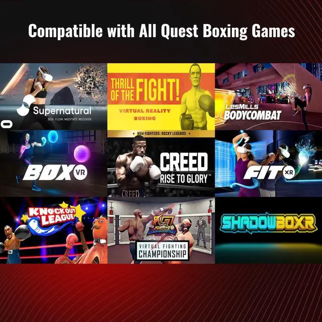 Alt view image 6 of 7 - Ultimate Boxing Gloves - Updated Version and Improved Model VR Boxing Mitts Controller Accessory for Thrill of The Fight FitXR BoxVR - Rift S, Quest 2, Quest 3, Index