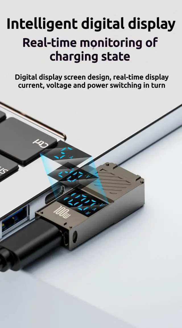 Alt view image 5 of 6 - 100W PD Power Charger Connector Tip (4.5 X 3.0mm Dell Small Head) with 100W/5A USB C Cable (1.5M)