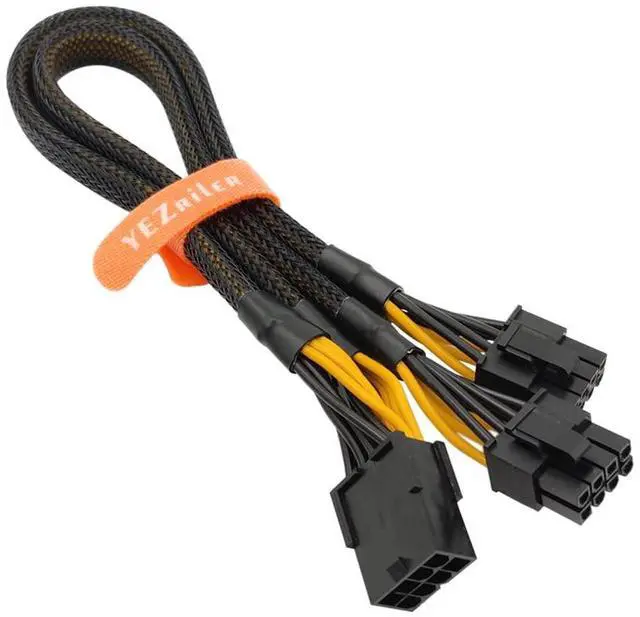 Main image of 8 Pin PCIe Splitter Cable, GPU VGA 8 Pin Female to Dual 8 Pin (6+2) Male PCI Express Power Adapter Extension Sleeved 13-inch (33cm)