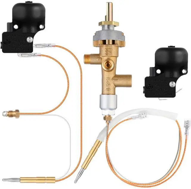 Main image of 2 Set Patio Heater Replacement Parts for Outdoor Fire Pit Control Safety Valve Thermocouple and Tilt Switch, Heater Safety Sensor for Propane, Glass Tube, Gas Patio Heater Accessories