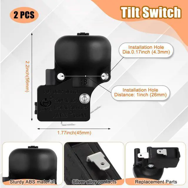 Alt view image 4 of 6 - 2 Set Patio Heater Replacement Parts for Outdoor Fire Pit Control Safety Valve Thermocouple and Tilt Switch, Heater Safety Sensor for Propane, Glass Tube, Gas Patio Heater Accessories