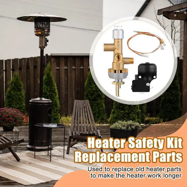 Alt view image 6 of 6 - 2 Set Patio Heater Replacement Parts for Outdoor Fire Pit Control Safety Valve Thermocouple and Tilt Switch, Heater Safety Sensor for Propane, Glass Tube, Gas Patio Heater Accessories
