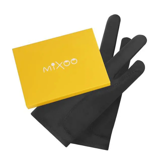 Alt view image 7 of 7 - Artists Gloves 2 Pack - Palm Rejection Gloves with Two Fingers for Paper Sketching, iPad, Graphics Drawing Tablet, Suitable for Left and Right Hand (Medium)