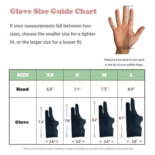 Alt view image 2 of 7 - Drawing Glove, 3-Layer Palm Rejection Digital Art Glove for Graphic Tablet, Artist Gloves with Two Fingers for iPad, Paper Sketching, Smudge Guard (2 PCS, Extra small)