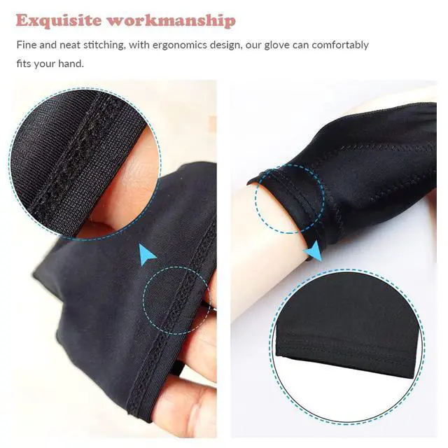 Alt view image 5 of 7 - Drawing Glove, 3-Layer Palm Rejection Digital Art Glove for Graphic Tablet, Artist Gloves with Two Fingers for iPad, Paper Sketching, Smudge Guard (2 PCS, Extra small)
