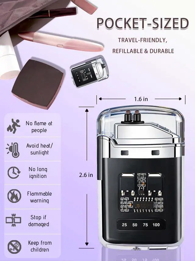 Alt view image 3 of 5 - Electric Lighters Rechargeable USB-C Arc Lighter Windproof Flameless Plasma Lighters Unique Creative Luminous Lighter Small Pocket Lighters for Candle Camping Birthday Gifts (Black)