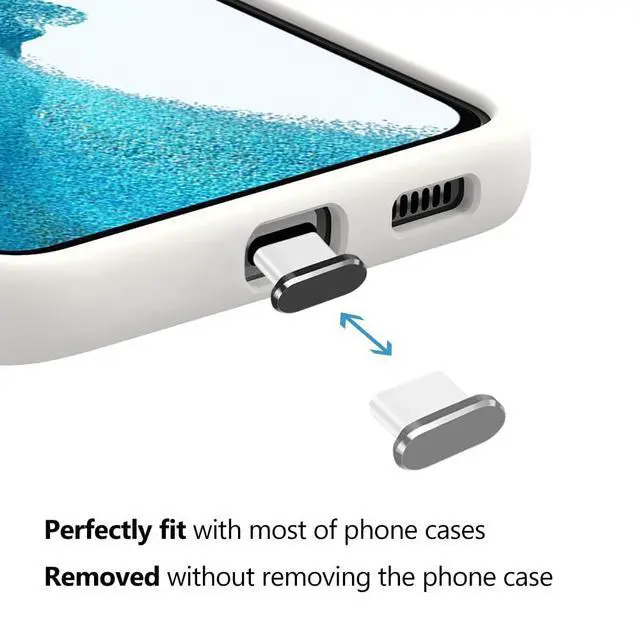 Alt view image 5 of 7 - USB C Dust Plug, 4 Pack Type C Anti Dust Plug Cover Charging Port Protector Cap with Cleaning Brush for iPhone 17, 16, 15 Series, Samsung Galaxy S22/S21/S20, Note 20/10, All USB C Devices