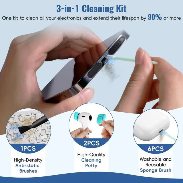 Alt view image 6 of 6 - Silicone USB C Dust Plug with Phone Speaker Cover,5-in-1 31 Pack Charging Port Cover Cleaning Kit,Type C Anti Dust Plug for iPhone 15/16/17/Samsung Galaxy/One Plus/Google Pixel/All USB C-Port Devices