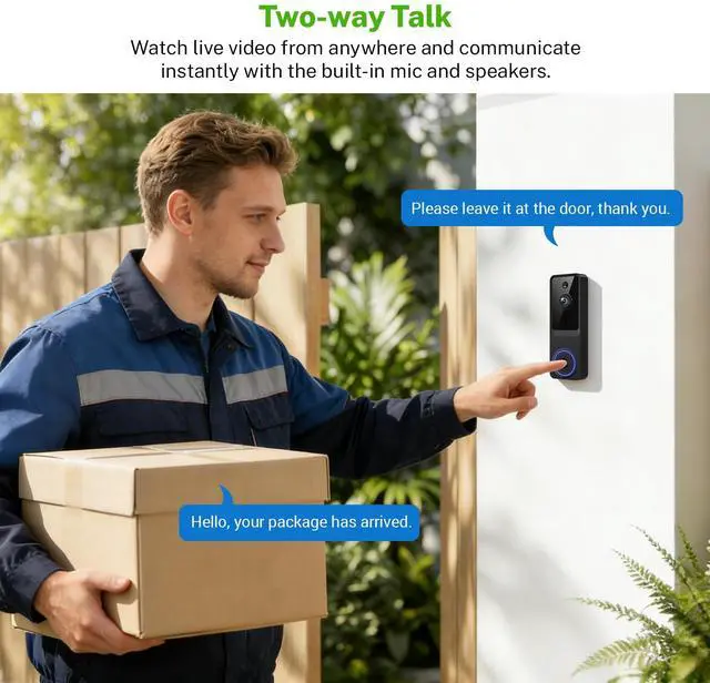 Alt view image 6 of 7 - 1080P Wireless Smart Baby Monitor Camera, AI Human Detection, Battery Powered, Two-Way Audio, Live View, Night Vision, 2.4G WiFi, Cloud Storage(Sold Separately)