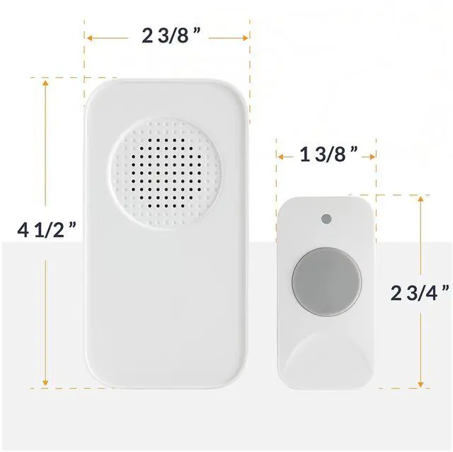 Alt view image 2 of 7 - WCMB White Battery-Powered Wireless Door Chime Kit | Battery-Operated Doorbell Chime | Ring Doorbell for Classroom, Home, and Office | Adjustable Volume and Expanded Chime Selection