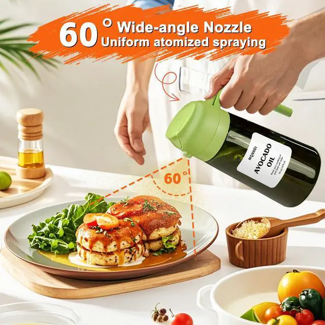 Alt view image 4 of 7 - Olive Oil Sprayer for Cooking, 16oz Glass 2 in 1 Oil Dispenser Bottle