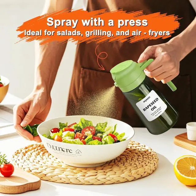 Alt view image 6 of 7 - Olive Oil Sprayer for Cooking, 16oz Glass 2 in 1 Oil Dispenser Bottle