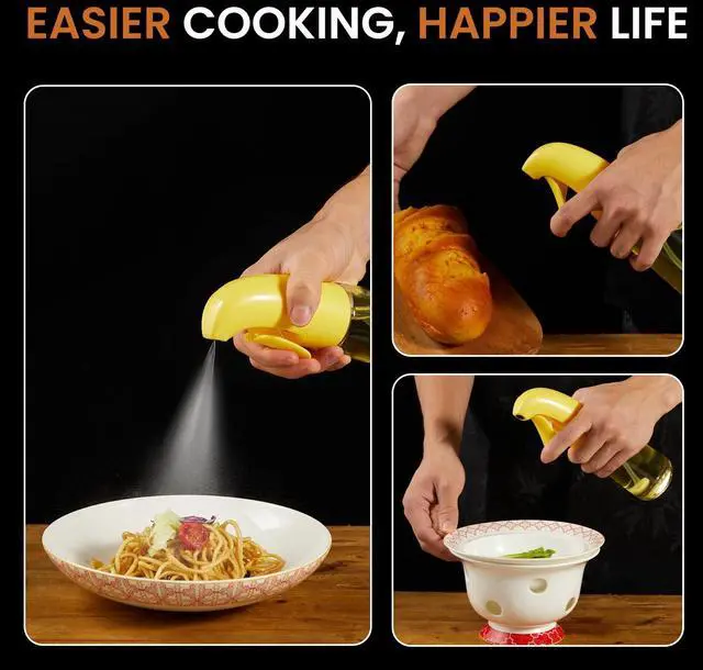 Alt view image 5 of 7 - Oil Sprayer for Cooking, Olive Oil Sprayer Mister, Olive Oil Spray Bottle for Cooking, Salads, BBQs and More (Yellow)