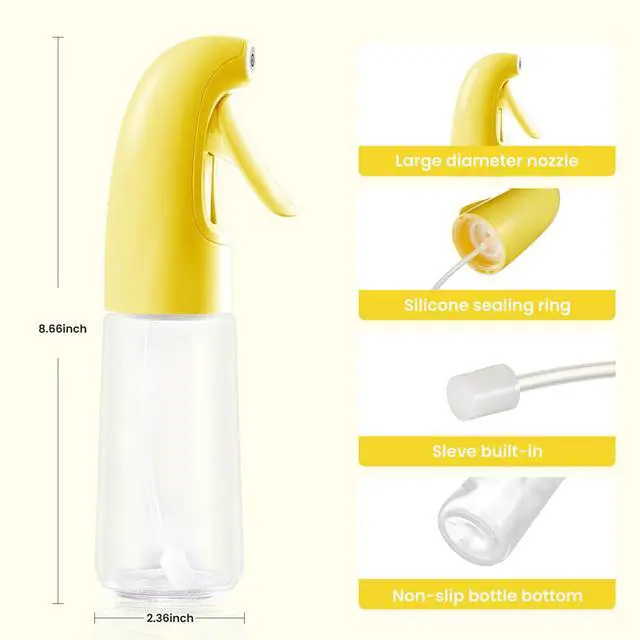 Alt view image 7 of 7 - Oil Sprayer for Cooking, Olive Oil Sprayer Mister, Olive Oil Spray Bottle for Cooking, Salads, BBQs and More (Yellow)