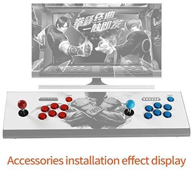 Alt view image 3 of 7 - Qenker 2-Player LED Arcade DIY Kit for USB MAME PC Game DIY & Raspberry Pi Retro Controller DIY Including 2X Arcade Joystick, 20x LED Arcade Buttons, 2X Zero Delay USB Encoder (Blue & Red)