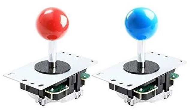Alt view image 6 of 7 - Qenker 2-Player LED Arcade DIY Kit for USB MAME PC Game DIY & Raspberry Pi Retro Controller DIY Including 2X Arcade Joystick, 20x LED Arcade Buttons, 2X Zero Delay USB Encoder (Blue & Red)